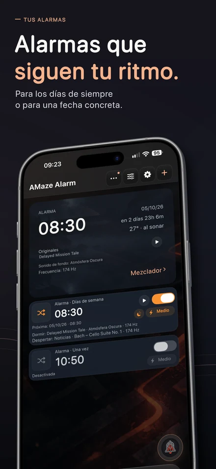 Alarmas que siguen tu ritmo. Para los días de siempre o para una fecha concreta.