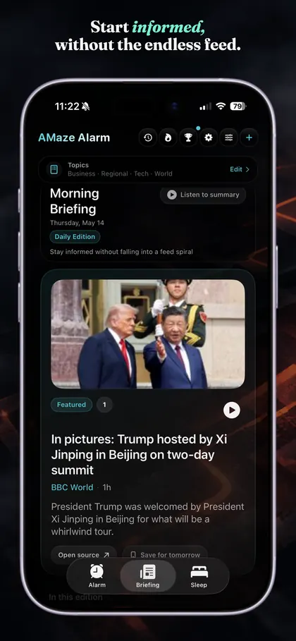 Daily news in AMaze Alarm
