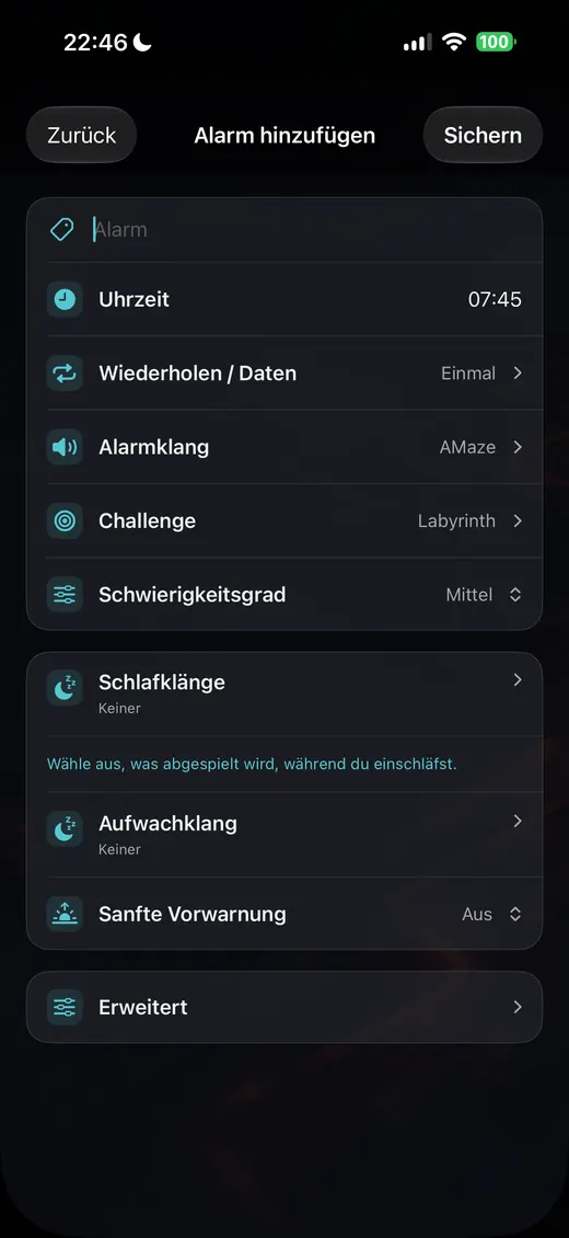 Stelle den Alarm schneller ein