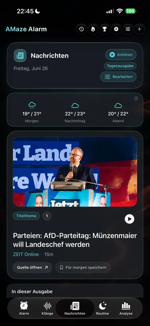 News-und-Wetter-Bildschirm