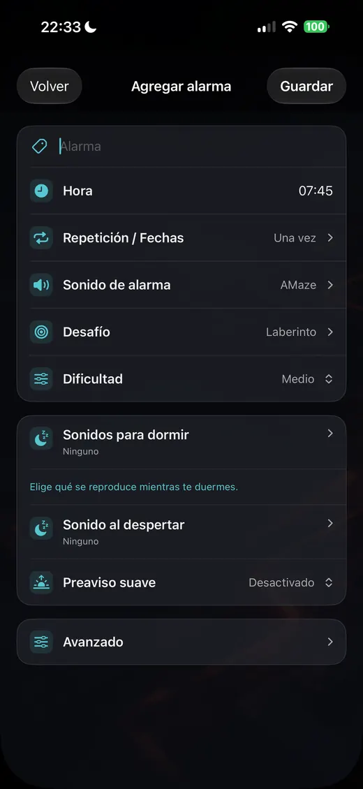 Configura la alarma más rápido