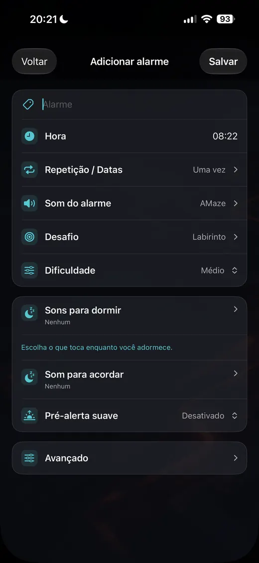 Configure o alarme mais rápido